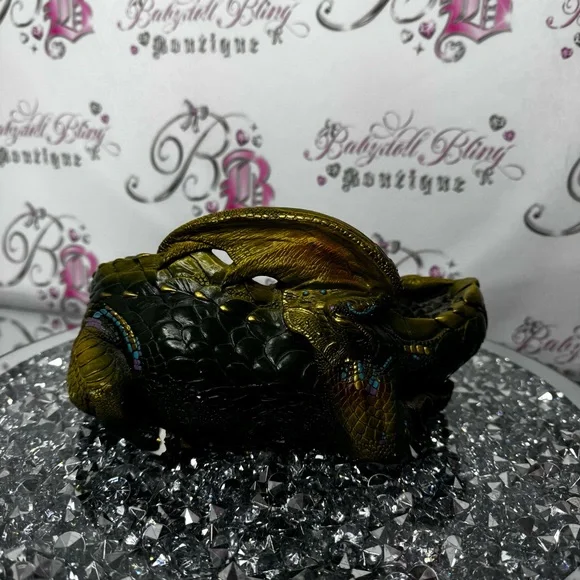 Windstone editions Hollywood California Decorative Dragon Figurine Green purple - Picture 9 of 10